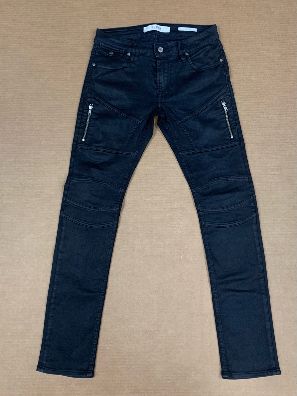 Guess Moto Black Skinny Jeans